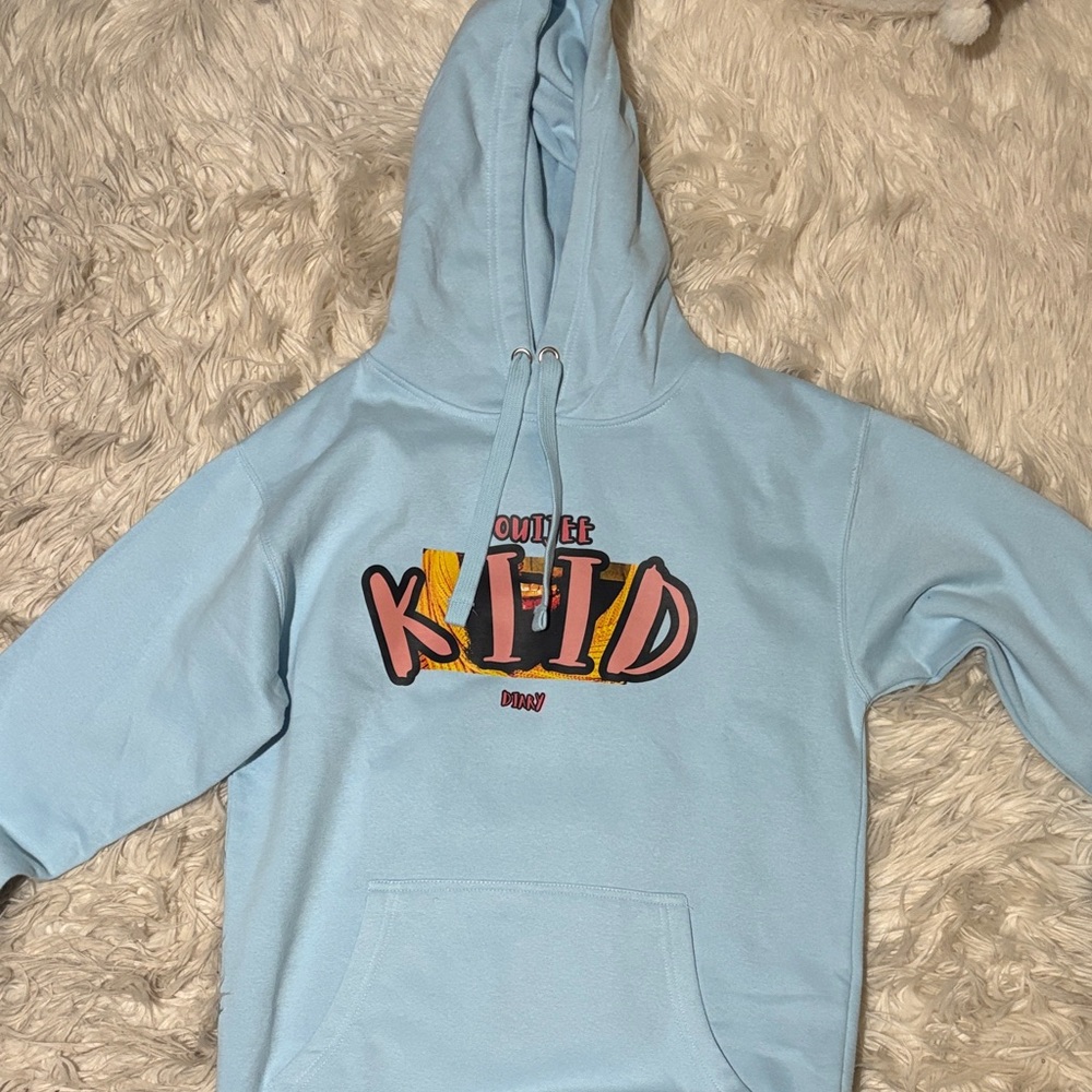 Light Blue Graphic Hoodie
